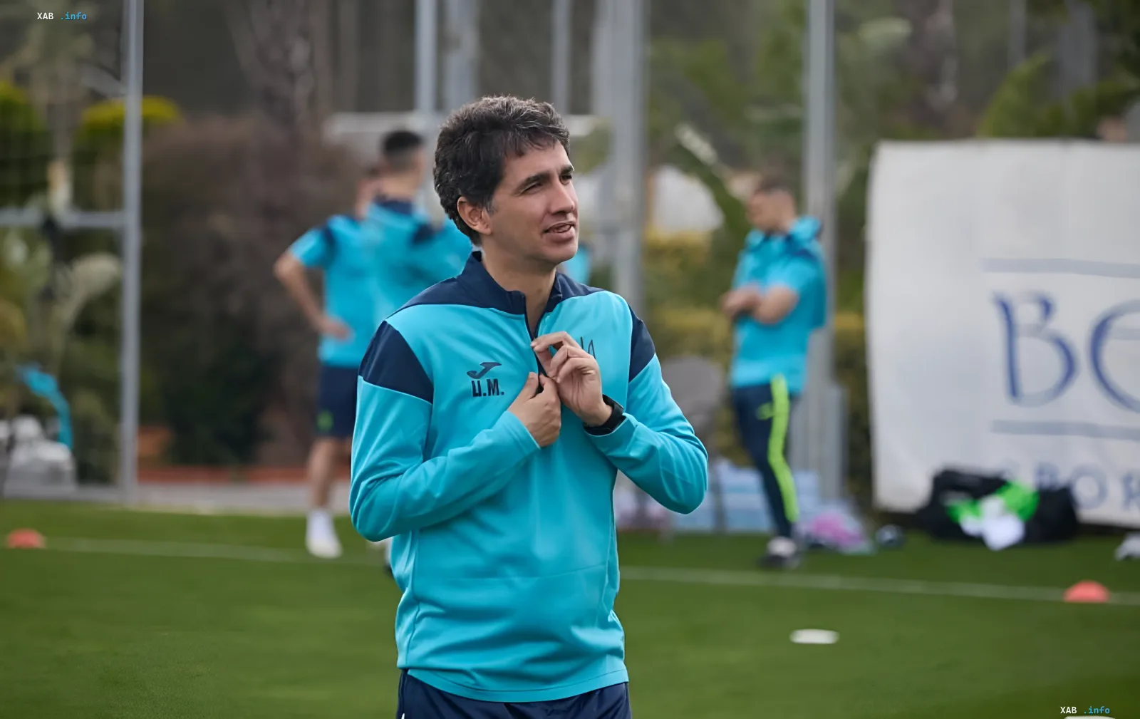 Ugo Melgosa, head coach of the Ukraine U21 national team, in training gear on a football field