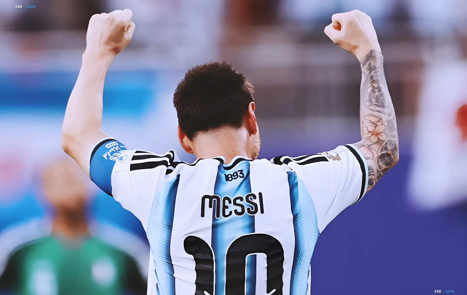Lionel Messi in Argentina's jersey celebrating victory with raised fists — pivotal moment in match against Austria for top spot in Group J and record at 2026 World Cup