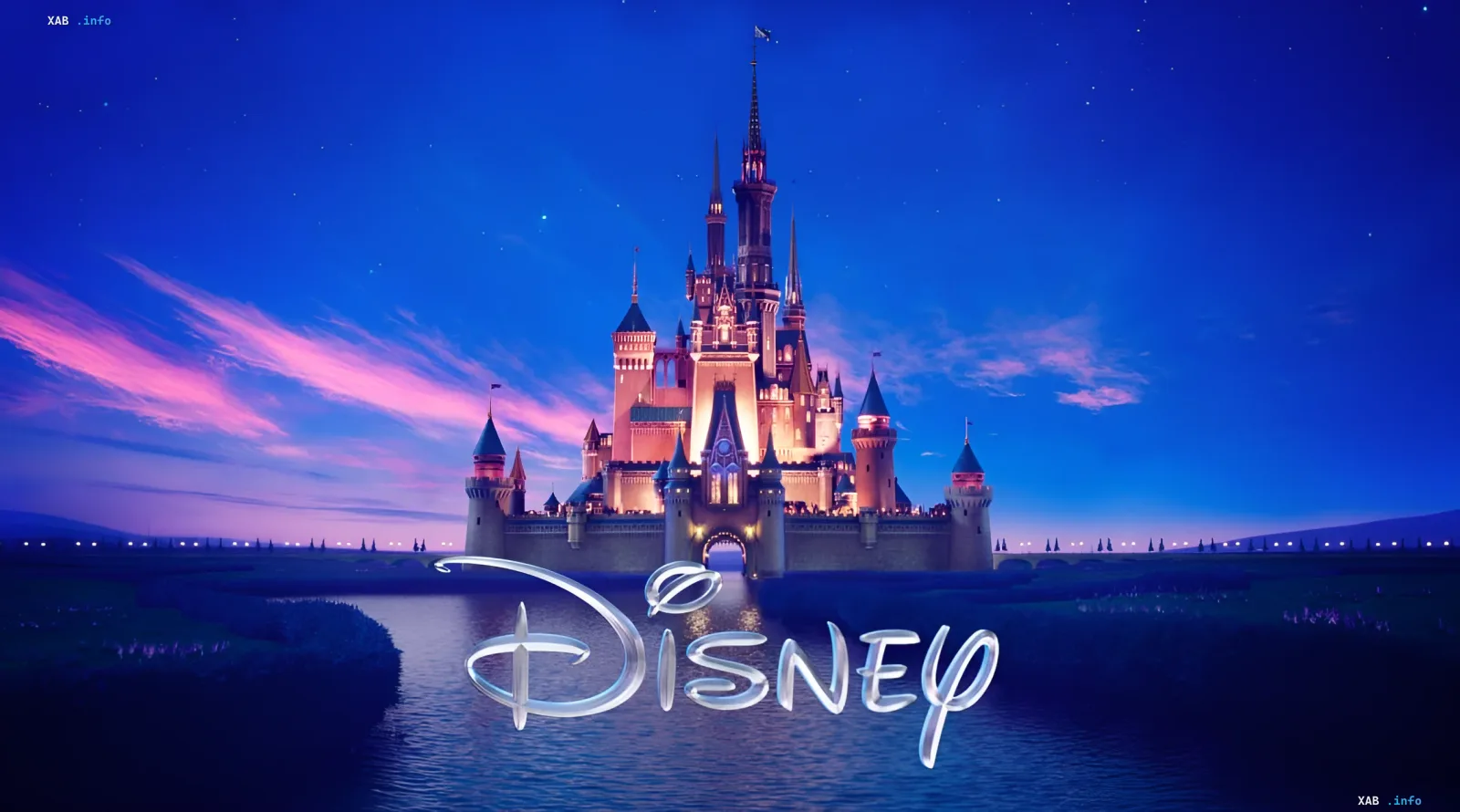 Disney-Schloss bei Sonnenuntergang mit Studio-Logo, das den finanziellen Durchbruch im Jahr 2026 symbolisiert