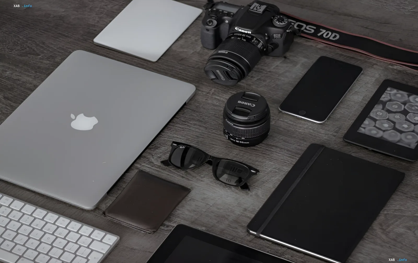 Рабочее место с ноутбуком Apple, камерой Canon и другими гаджетами на фоне новостей о резком росте цен на технику