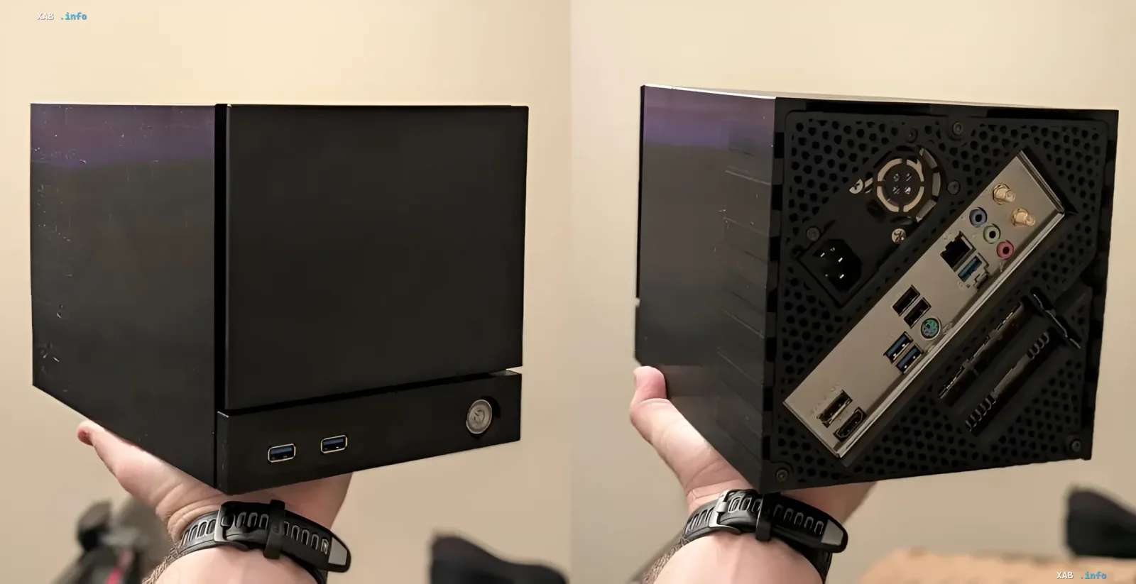 Компактный ПК с RTX 5060, собранный инженером AMD, как альтернатива Steam Machine: вид спереди и сзади
