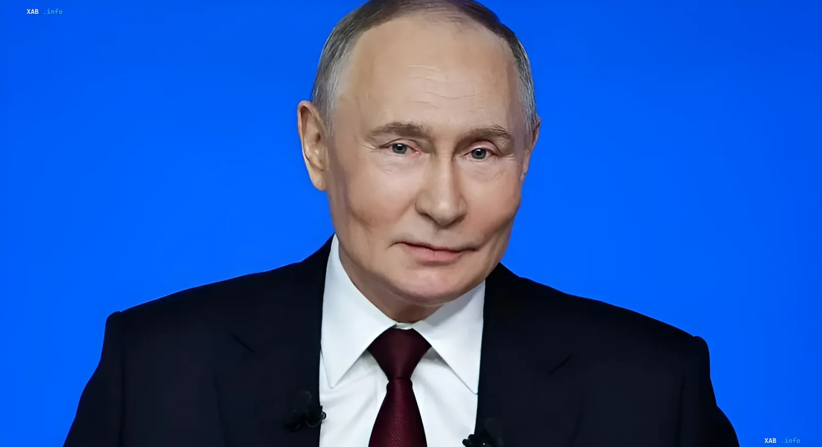 Vladimir Putin against a blue backdrop — symbolizing tension ahead of the NATO summit in Ankara, where the alliance announces a defense-industrial revolution