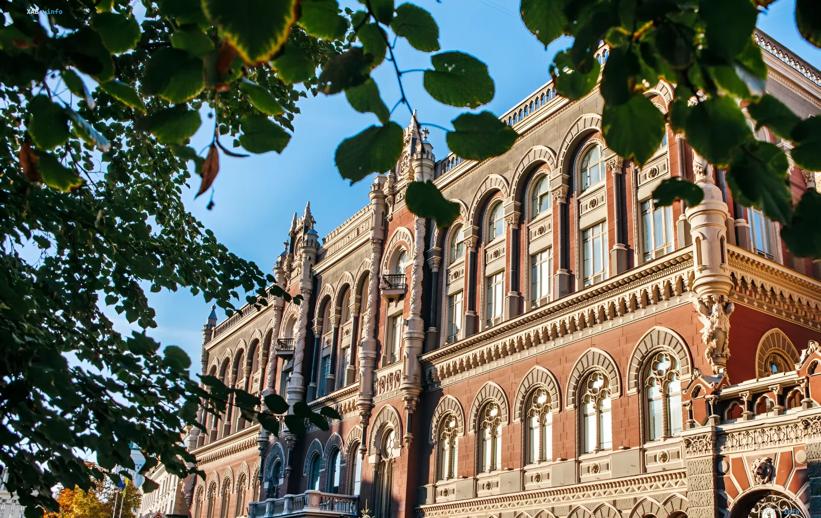 Historisches Gebäude in Kiew, das die Widerstandsfähigkeit des ukrainischen Geschäfts während des Krieges und das Kreditwachstum symbolisiert