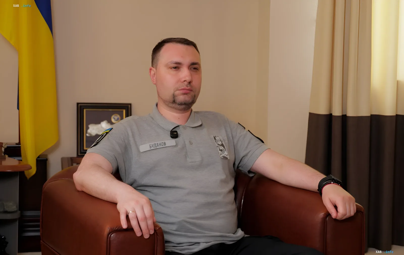 Kyrylo Budanov in office with Ukrainian flag in background — discussing prospects of ending war in 2026 and Donald Trump’s role in negotiations
