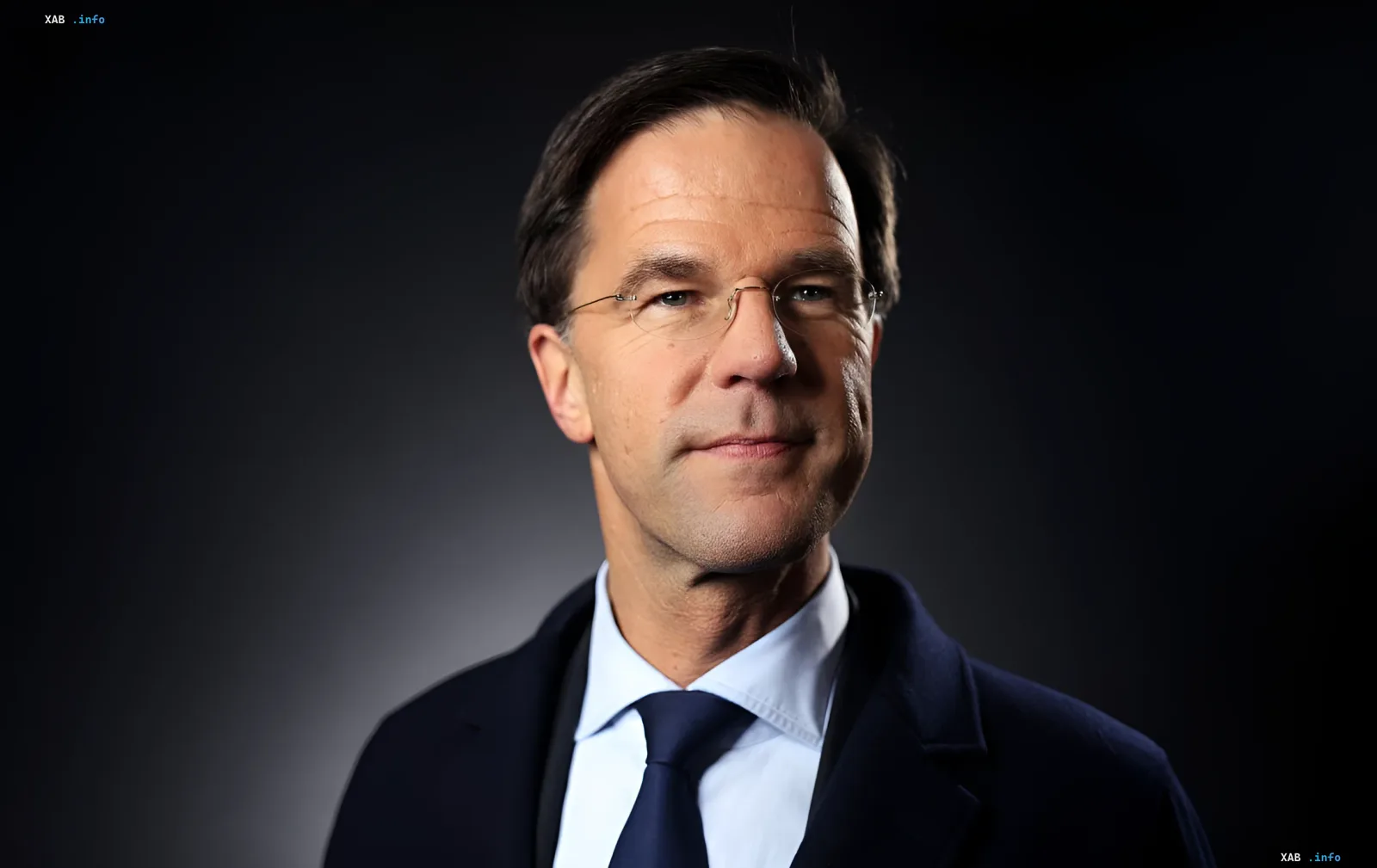 Mark Rutte, Prime Minister of the Netherlands, in official portrait against dark background — key figure in NATO’s warning to Putin
