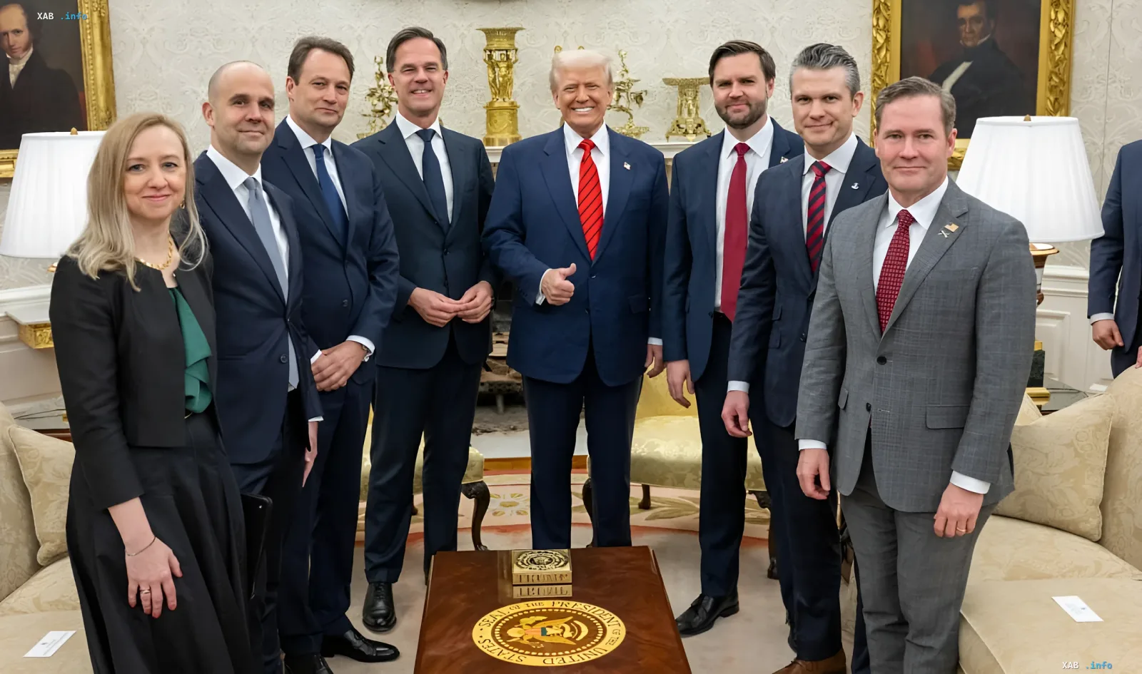 US President Donald Trump and Ukrainian diplomats in the Oval Office: discussing Patriot technology transfer