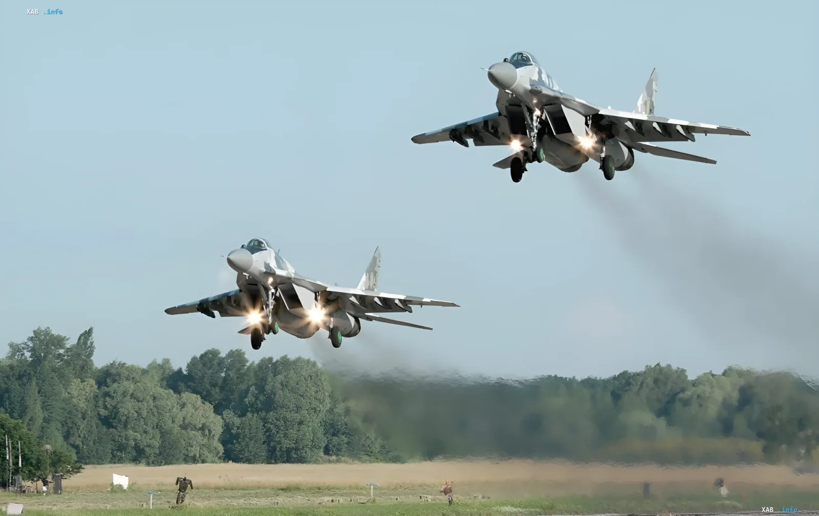 Russian Su-30 fighters take off from an airfield, illustrating the topic of a Ukrainian downed aircraft on July 8
