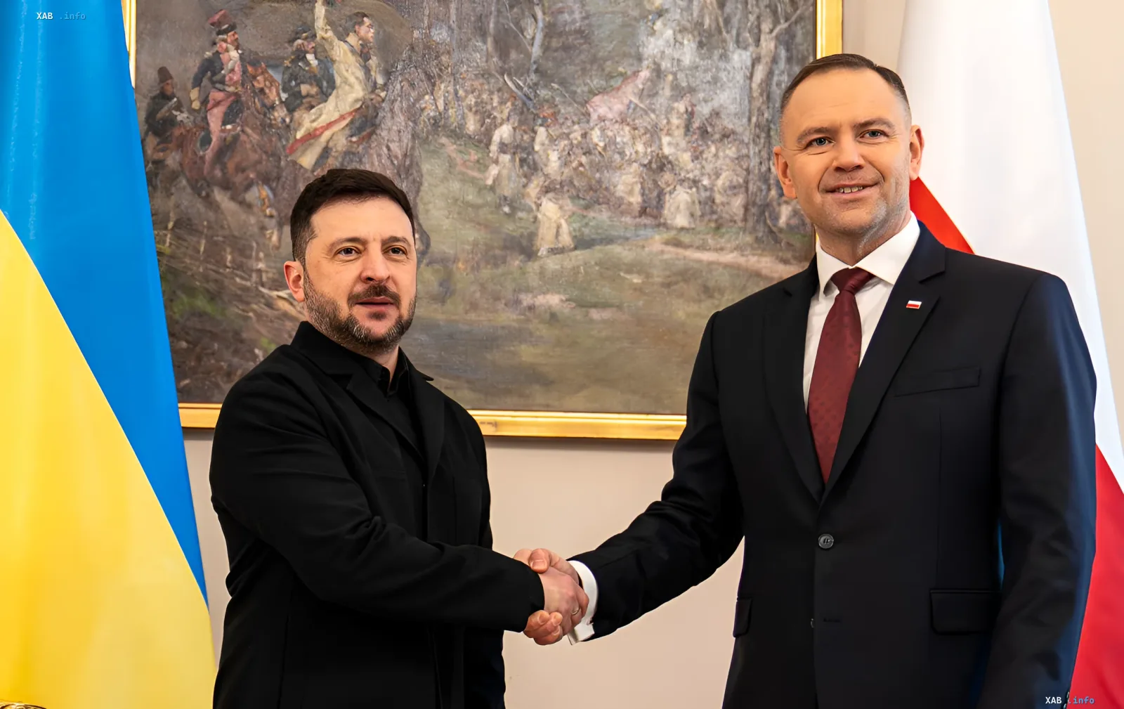 Встреча Зеленского и Навроцкого в Анкаре: рукопожатие лидеров на фоне флагов Украины и Польши