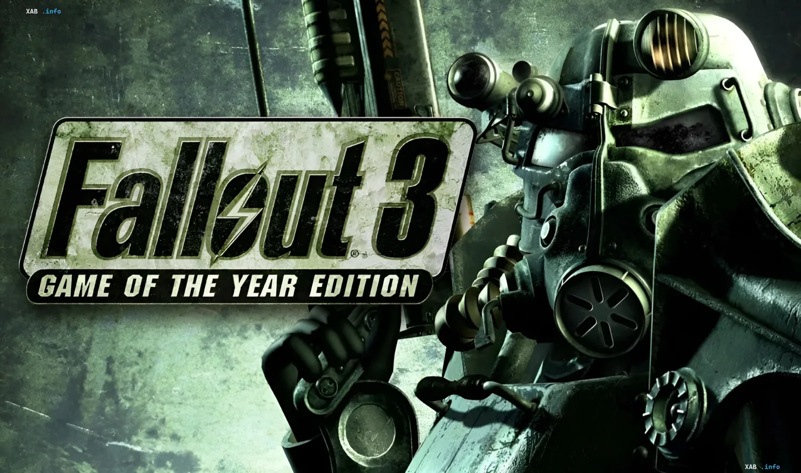 Fallout 3 Game of the Year Edition logo with a character in power armor, symbolizing the potential remake of the game