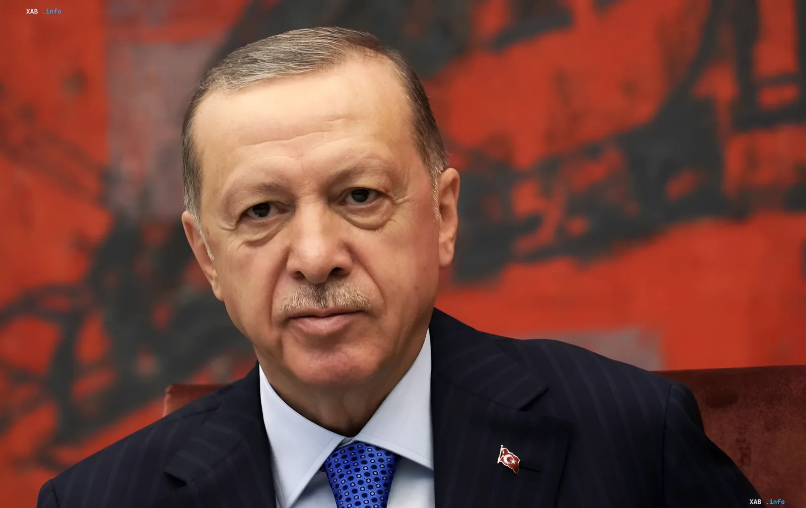 Türkischer Präsident Recep Tayyip Erdogan vor einer türkischen Flagge, die den Verkauf russischer S-400-Systeme an Länder am Persischen Golf zur Aufhebung der US-Sanktionen diskutiert