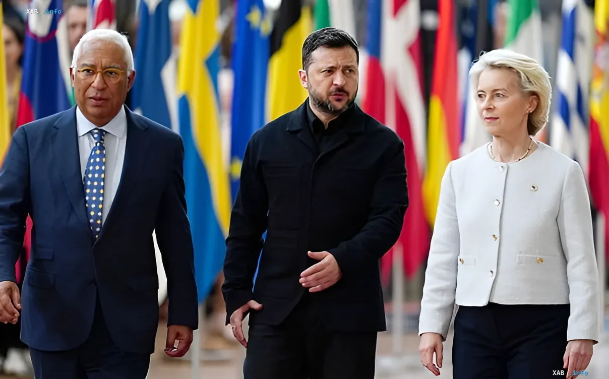 Ursula von der Leyen, Wolodymyr Selenskyj und Charles Michel diskutieren Änderungen am 21. Sanktionspaket der EU gegen Russland