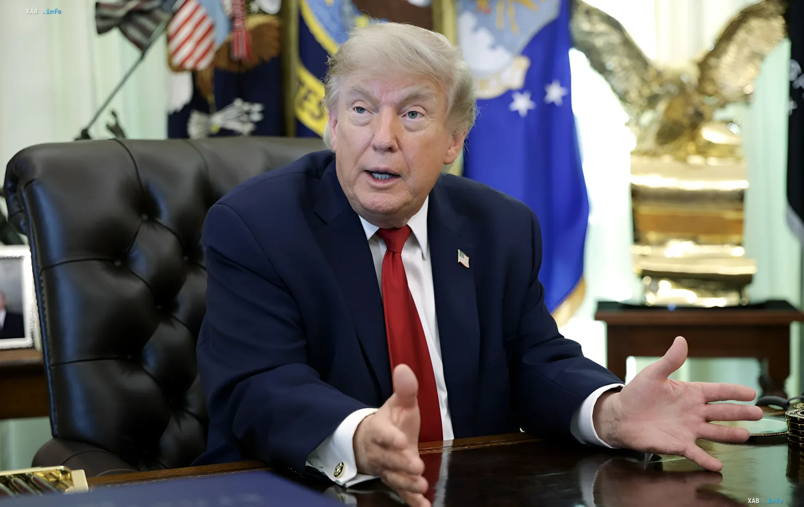 Президент США Дональд Трамп в Овальном кабинете обсуждает законопроект Линдси Грэма о санкциях против России