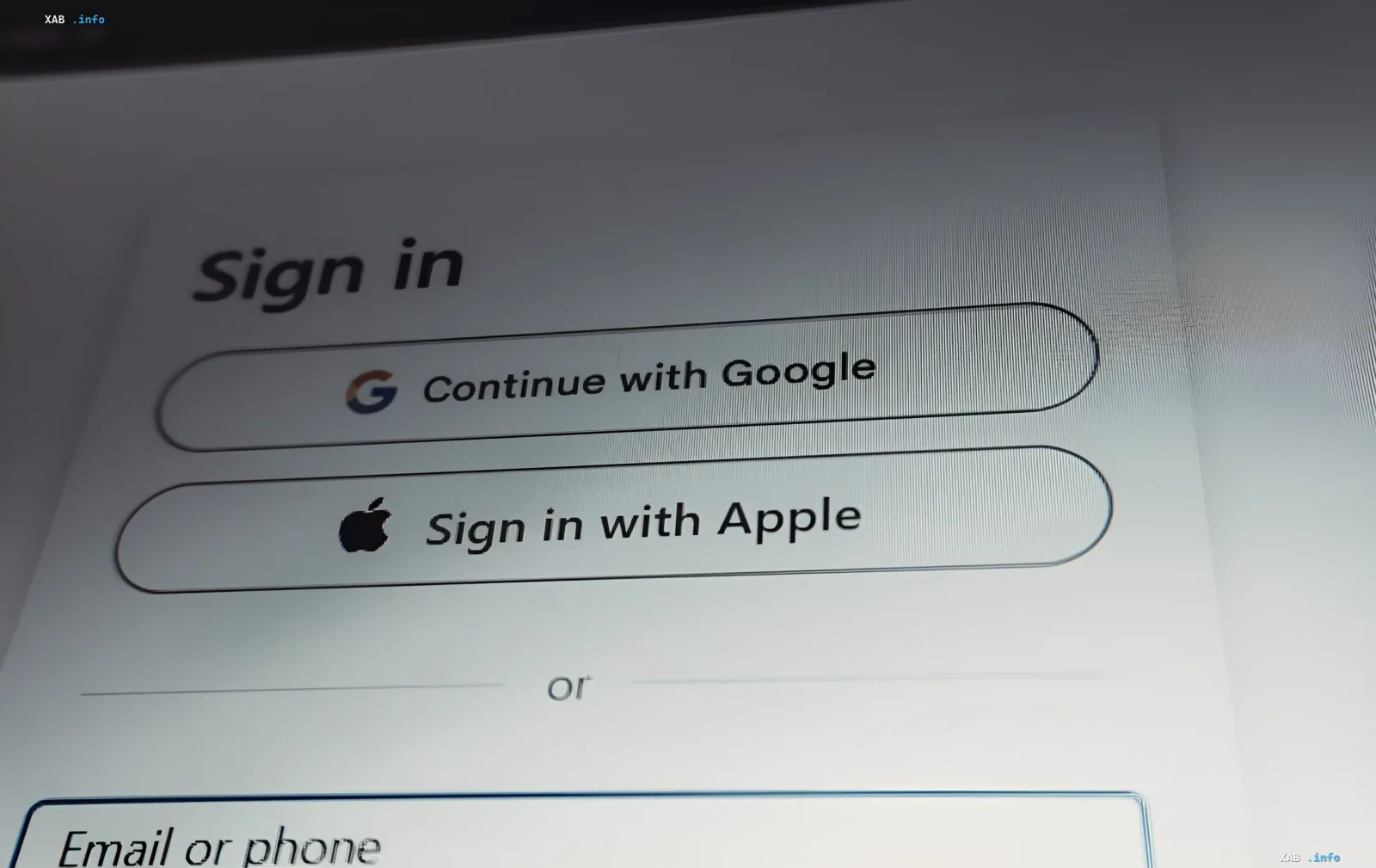 Login screen with 'Continue with Google' and 'Sign in with Apple' buttons, symbolizing service unavailability in Russia