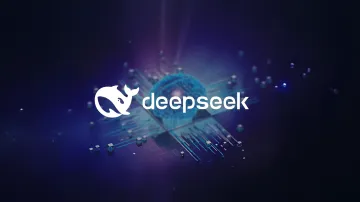 Логотип DeepSeek на фоні цифрової схеми, що символізує китайського гіганта ШІ, який може бути ізольований від світового ринку