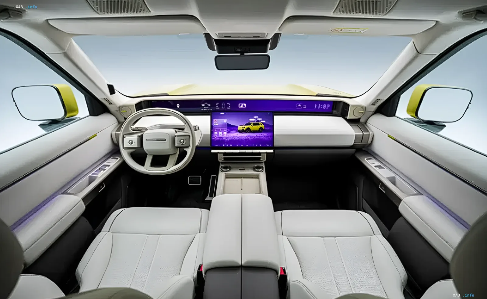 Interior of the new Land Rover Freelander 8 with panoramic display and minimalist design