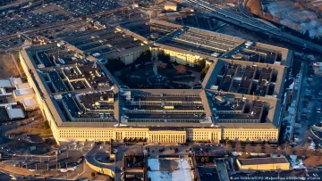 Aerial view of the Pentagon building where scenarios for a landing on Cuba are being developed
