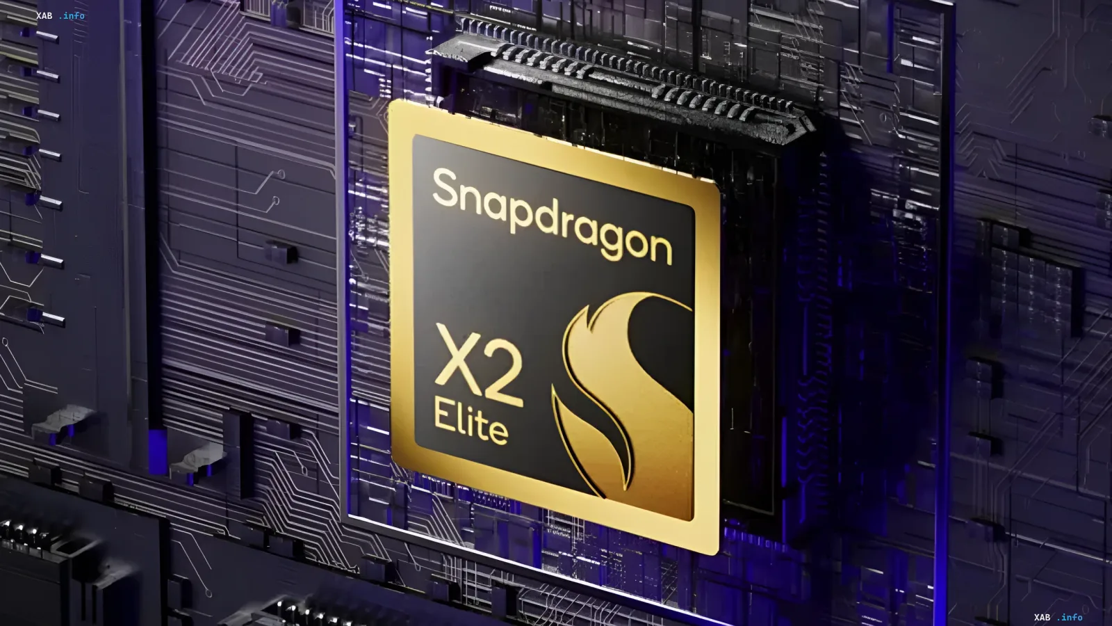 Чіп Snapdragon X2 Elite від Qualcomm на фоні друкованої плати, що символізує новий рівень продуктивності для ігор