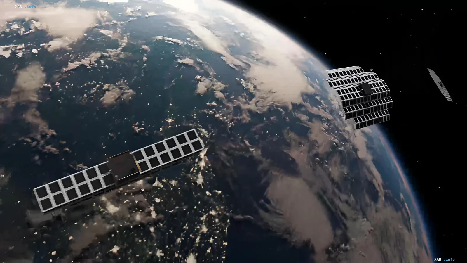 AST SpaceMobile satellites in Earth's orbit, illustrating the delay in launching the satellite communication service due to the Blue Origin rocket explosion