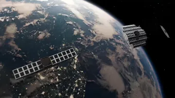 AST SpaceMobile-Satelliten auf der Erdumlaufbahn, die die Verzögerung des Starts des Satellitenkommunikationsservices aufgrund der Blue Origin-Raketenexplosion veranschaulichen