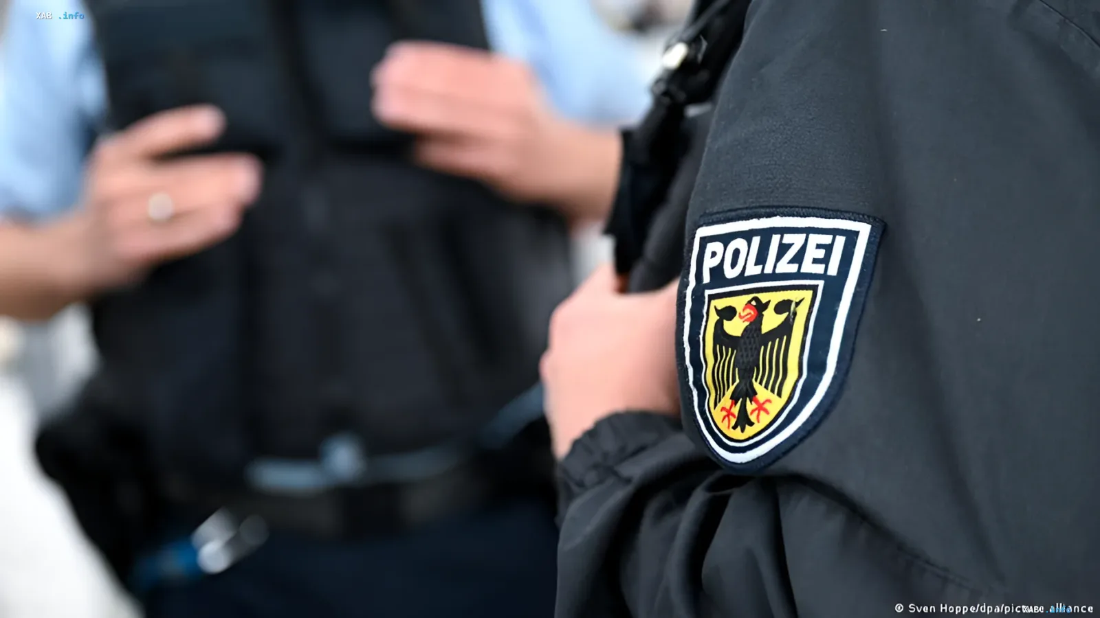German police patch on uniform sleeve: symbol of AI and facial recognition integration into German law enforcement
