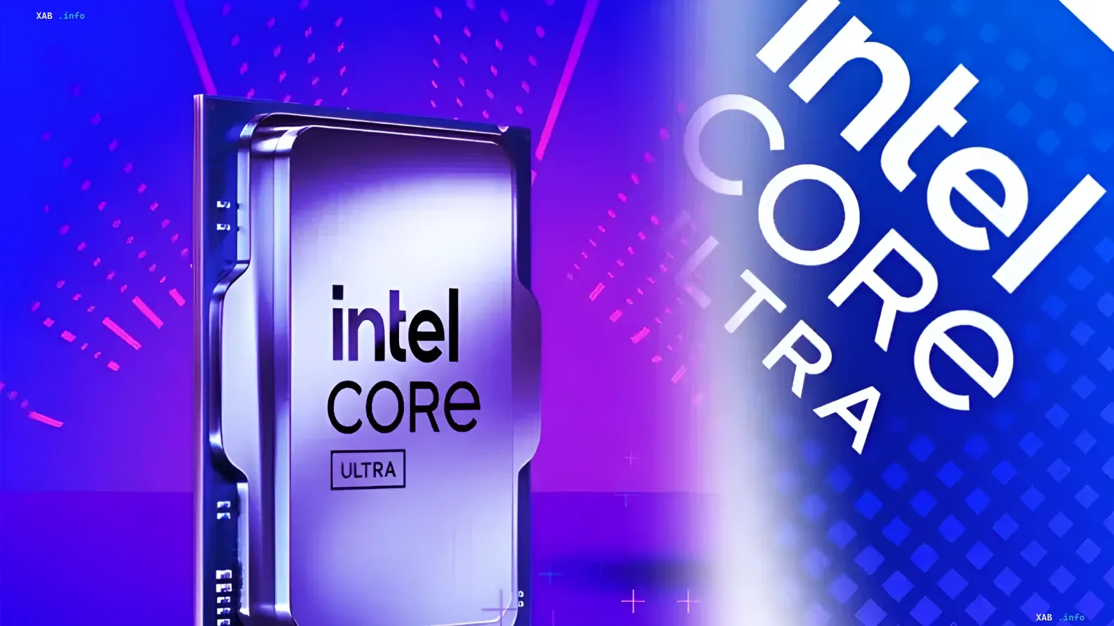 Intel Core Ultra processor with new logo against a futuristic design background, illustrating the branding of the Nova Lake-S series