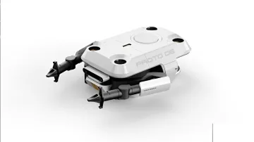 Prototype of autonomous rescue robot Proto 05 for ISS with manipulators and sensors