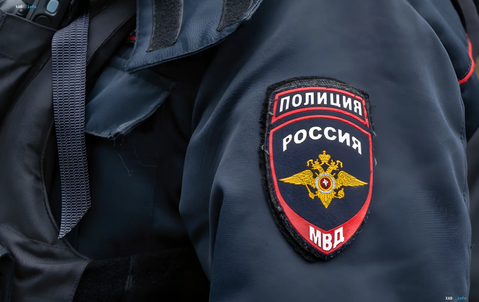 Russian police patch on uniform — symbol of investigation into ex-Sheremetyevo director’s death and Prigozhin’s plane crash