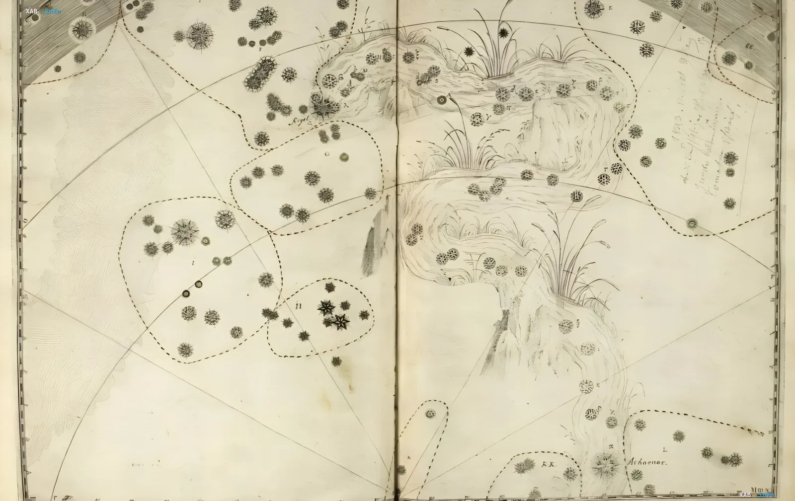 Ancient astronomical chart depicting the constellation Eridanus, showing the historical position and brightness of Theta Eridani