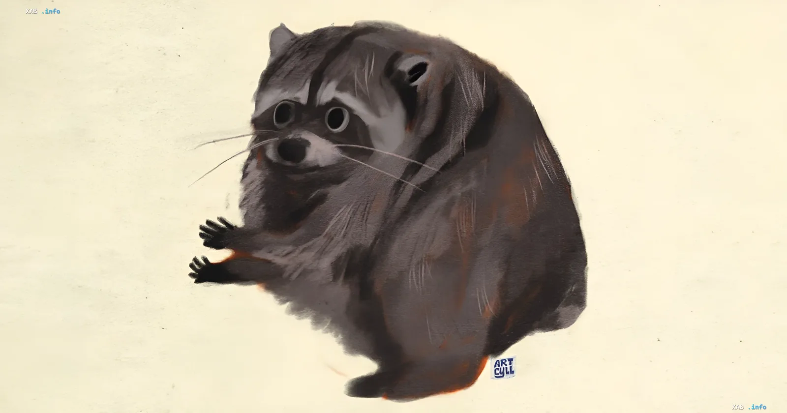Illustration of Jimoti the mutant raccoon — legendary D&D character from Seattle who became a gaming icon