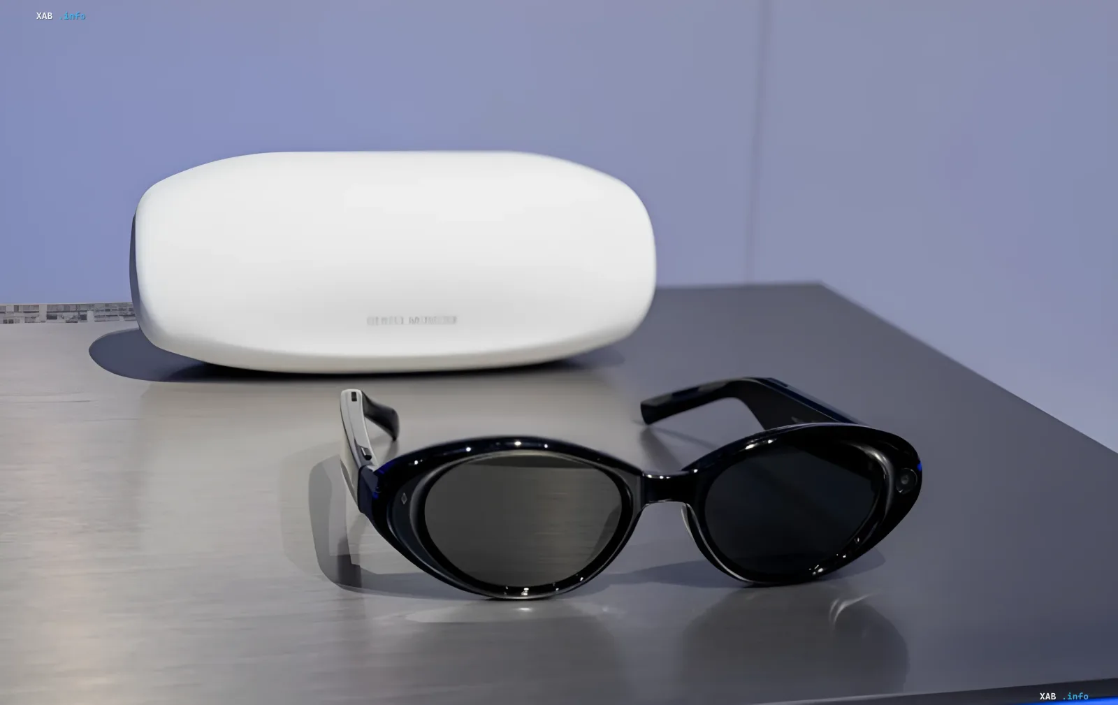 Samsung Galaxy AI Glasses in Warby Parker design with white case for protection against covert recording