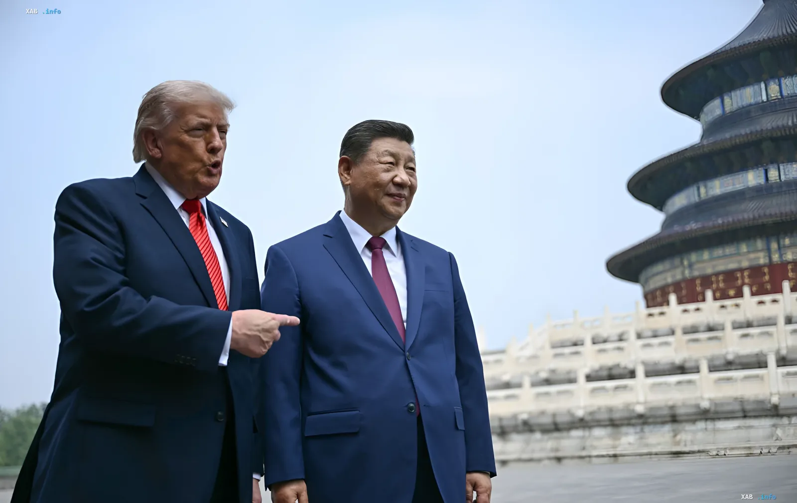 Дональд Трамп и Си Цзиньпин обсуждают вопросы искусственного интеллекта на фоне Храма Неба в Пекине