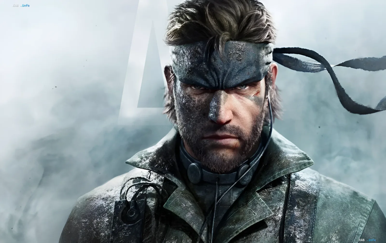 Солид Снейк из Metal Gear Solid в камуфляже с повязкой на глазах, готовый к миссии