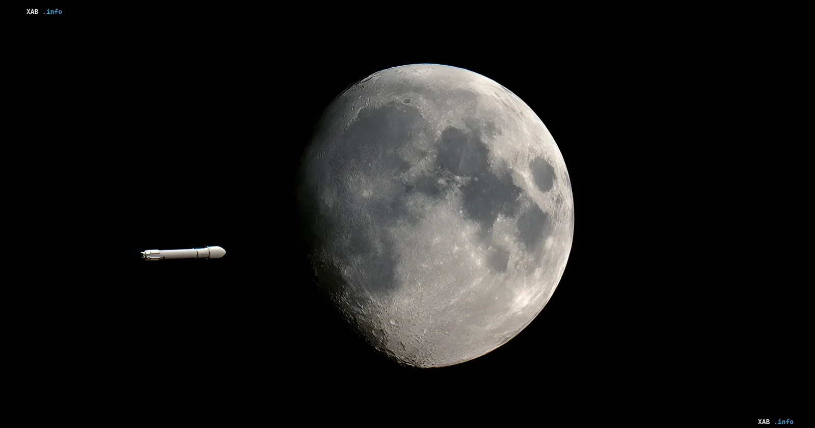Spent Falcon 9 stage flying towards the Moon for planned impact