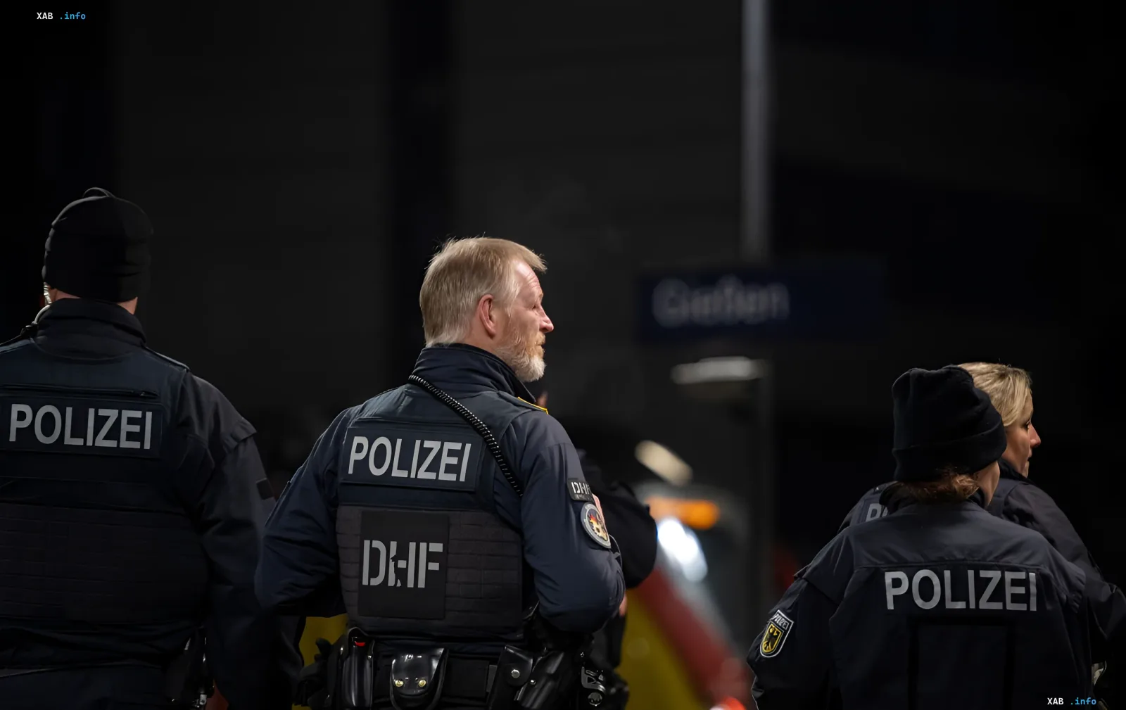 German police (POLIZEI) at the scene of the incident in Berlin after the attack on pride participants