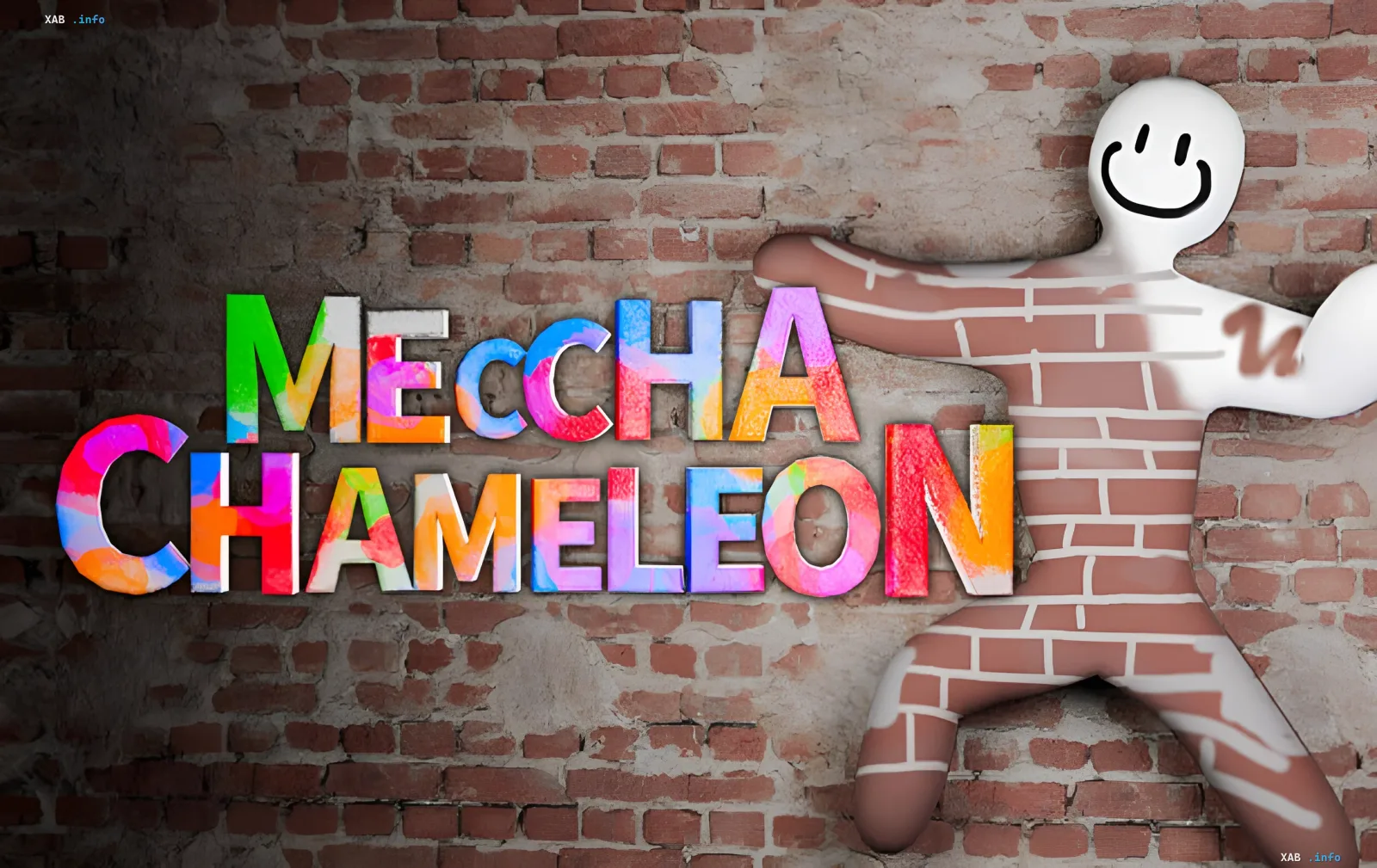 Meccha Chameleon logo against a brick wall with a human silhouette symbolizing cyberattack and hacking in Steam and Discord