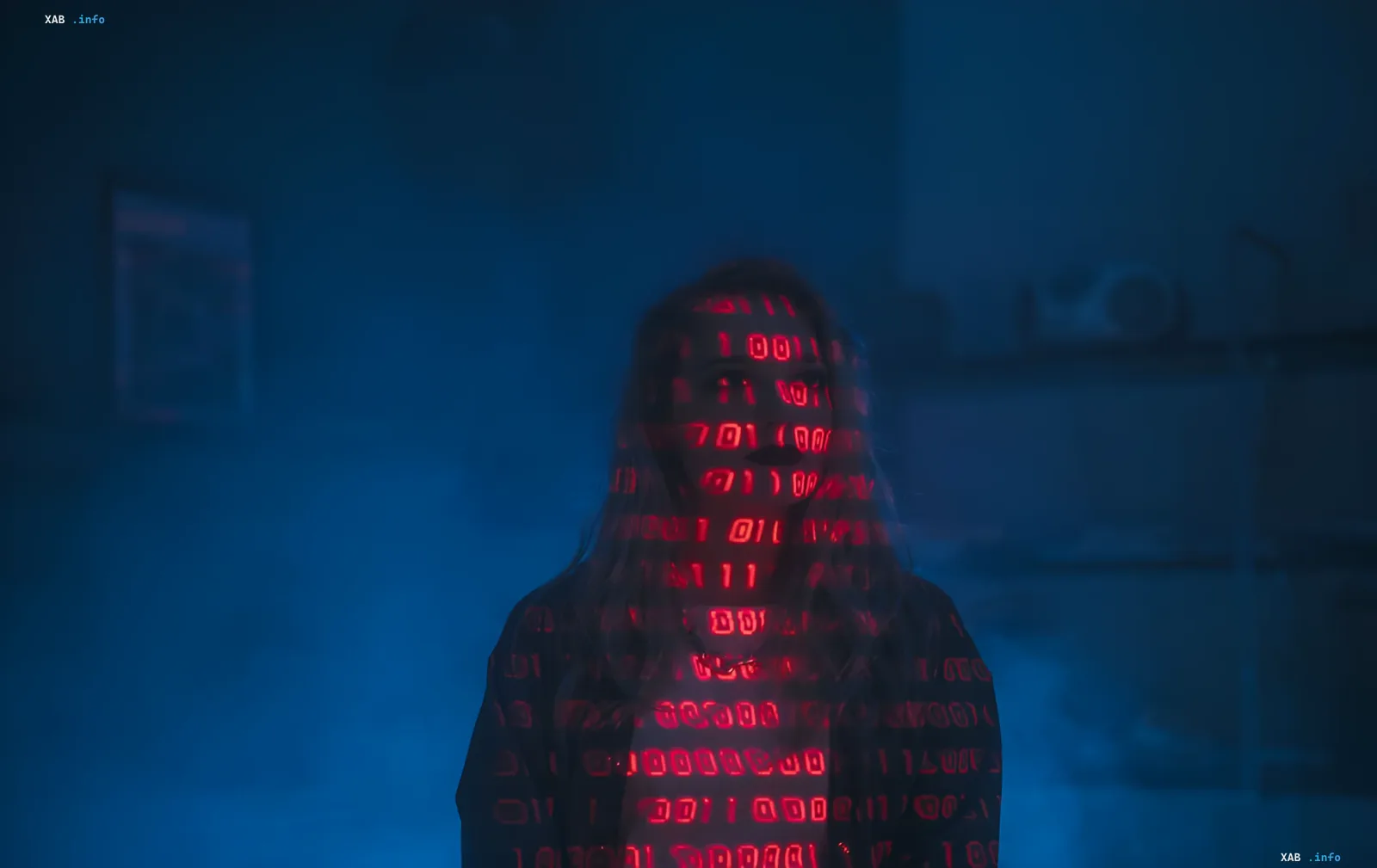 Silhouette of a person with red digital code on the background, symbolizing cyber espionage and data leaks through Zimbra vulnerability