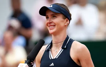 Элина Свитолина улыбается во время интервью после матча на турнире WTA 500 в Вашингтоне