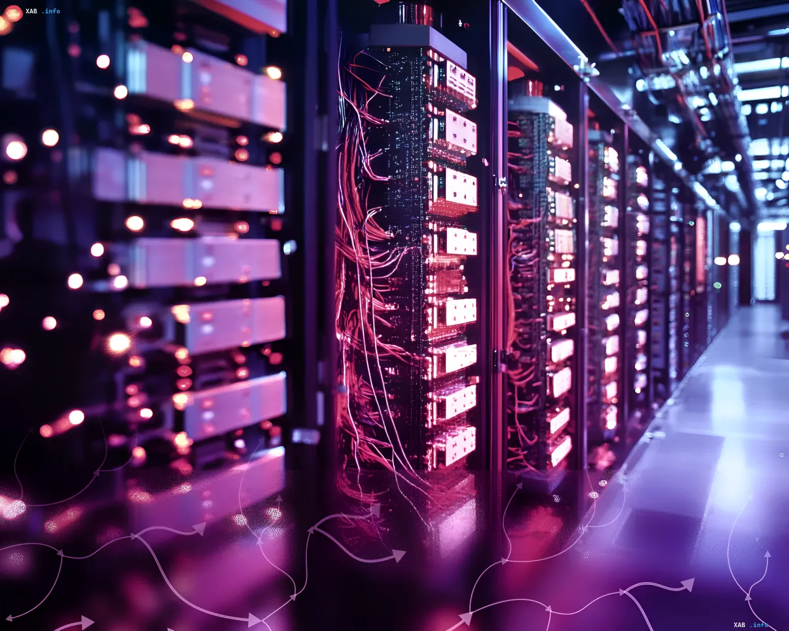 Server rack with powerful computing modules symbolizing the nuclear AI factory by Crusoe and Aalo Atomics