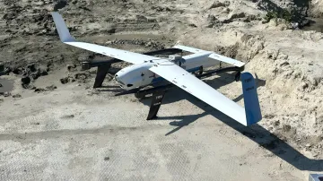 Российский беспилотный летательный аппарат «А-5 М/Л» на земле перед испытаниями в Тюменской области
