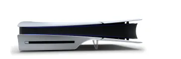 Консоль PlayStation 5 в горизонтальном положении с подсветкой, символизирующая успех продаж и ожидания GTA VI