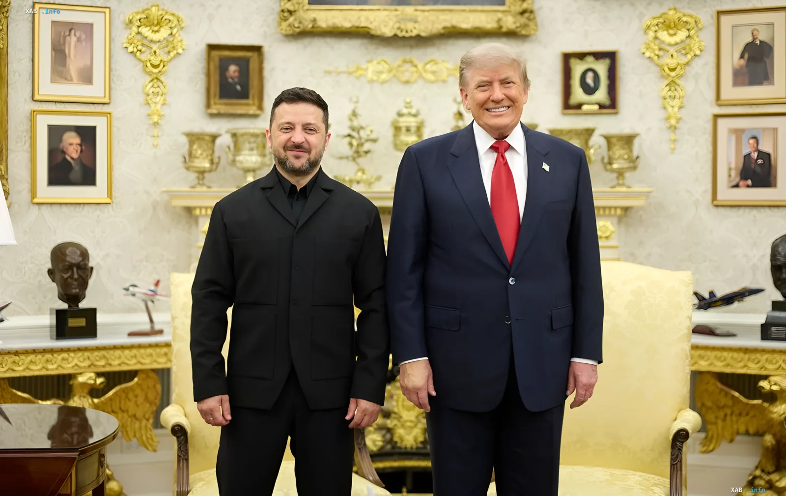 Владимир Зеленский и Дональд Трамп на встрече в Белом доме, обсуждение доступа к Starlink для Украины