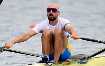 Ukrainischer Ruderer Ihor Khmara bei der Europameisterschaft 2026, wo er historisches Bronze für die ukrainische Nationalmannschaft gewann