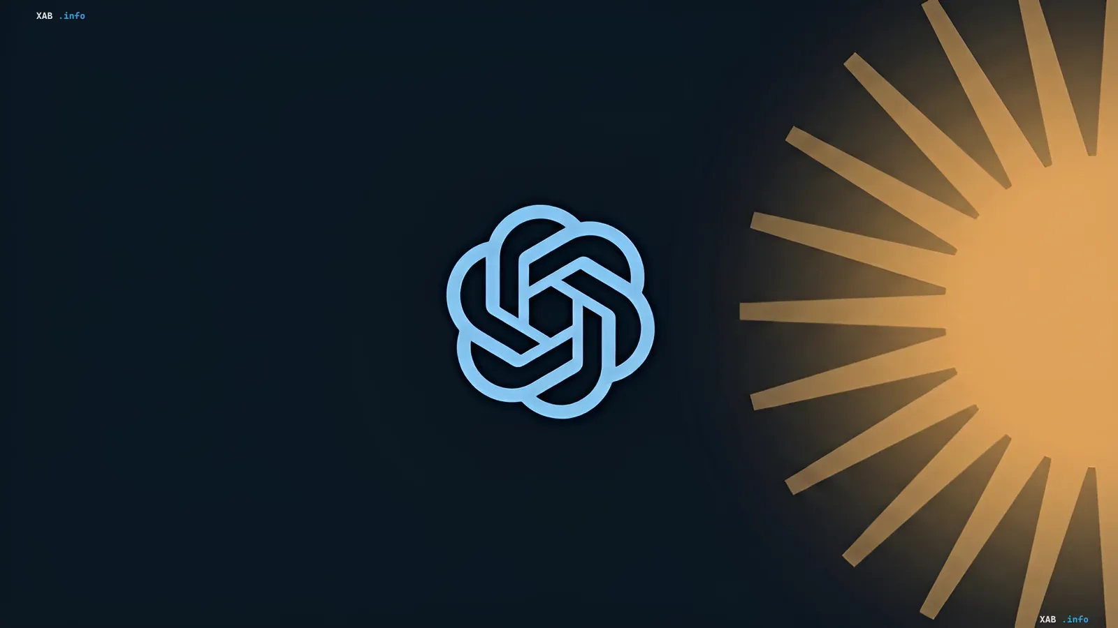OpenAI logo and stylized sun symbolizing breakthrough in math via AI Astra