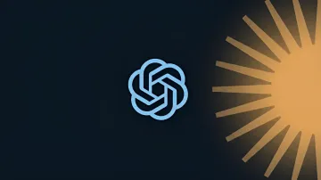 OpenAI logo and stylized sun symbolizing breakthrough in math via AI Astra
