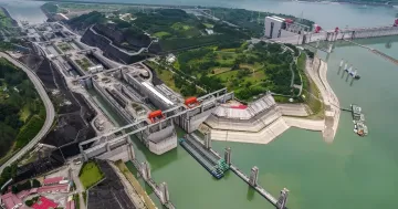Aerial view of the Three Gorges Dam in China — the world’s largest hydroelectric power plant, whose mass altered Earth’s rotation