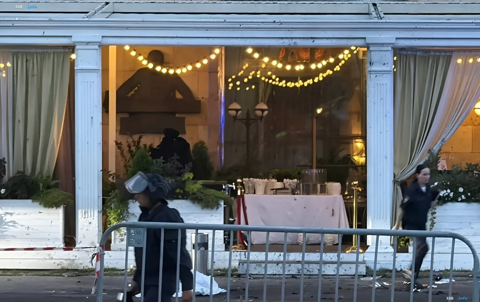 Explosion site at Balzi Rossi restaurant: investigators and police at the scene of the terror attack