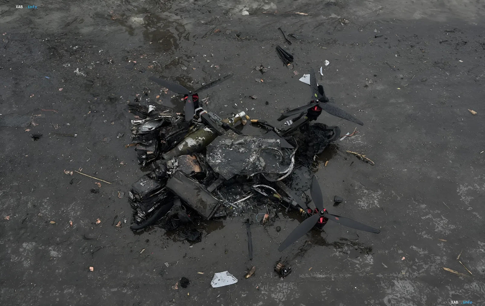 Обгоревшие остатки FPV-дрона после атаки в Херсоне — символ системного дрон-террора против гражданских