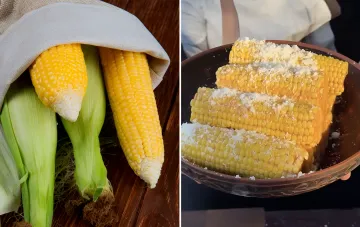 Сравнение вареной кукурузы и кукурузы по-тайски с кокосовой стружкой
