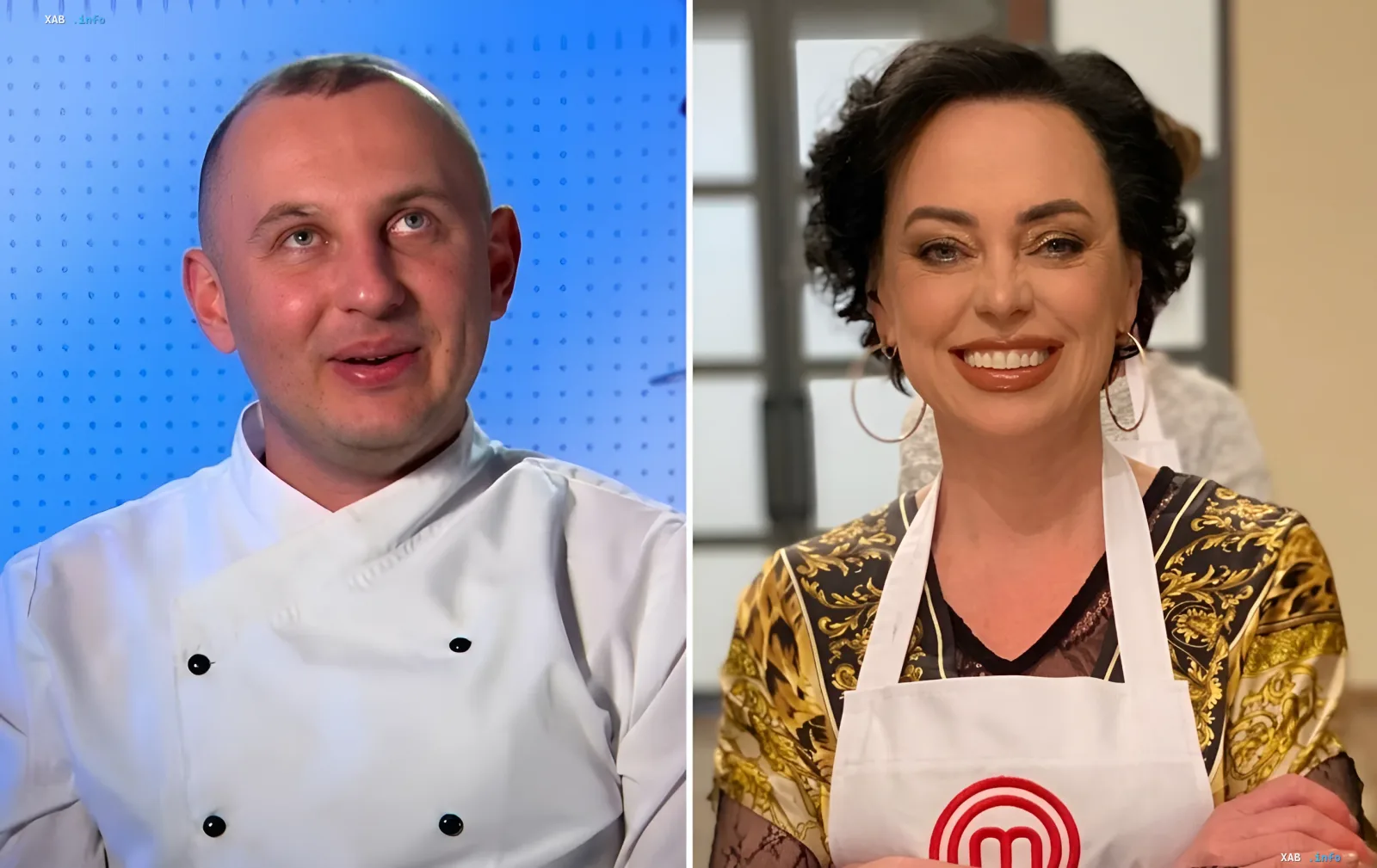 Die auffälligsten und kontroversesten Teilnehmer von 'MasterChef': Koch und Kandidatin in Schürze mit Show-Logo