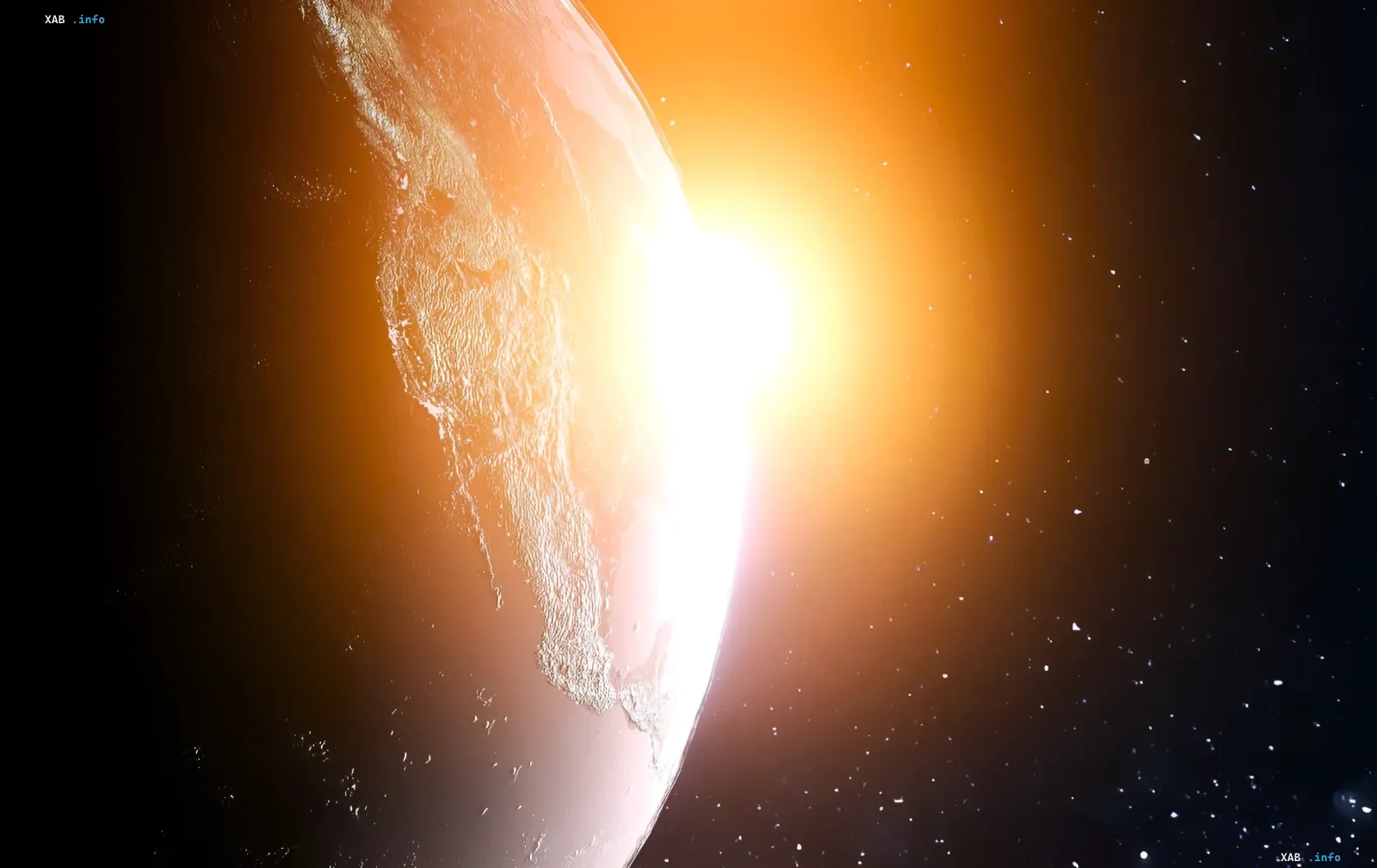 Earth against the bright Sun — illustration of Gabriel Harry’s plan to save the planet from stellar demise